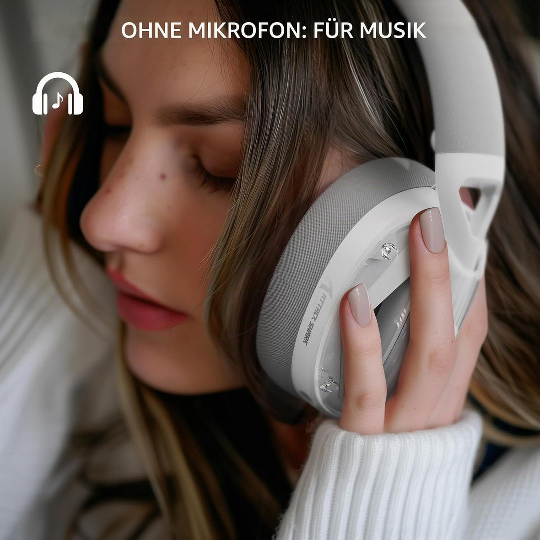 ATTACK SHARK L60 Kabelloses Gaming-Headset, 2,4G/BT/3,5mm-Kabel-Weiss | Ultraleichter Kopfhörer mit