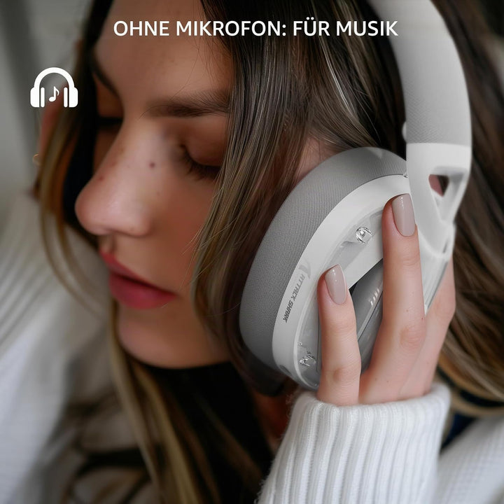 ATTACK SHARK L60 Kabelloses Gaming-Headset, 2,4G/BT/3,5mm-Kabel-Weiss | Ultraleichter Kopfhörer mit