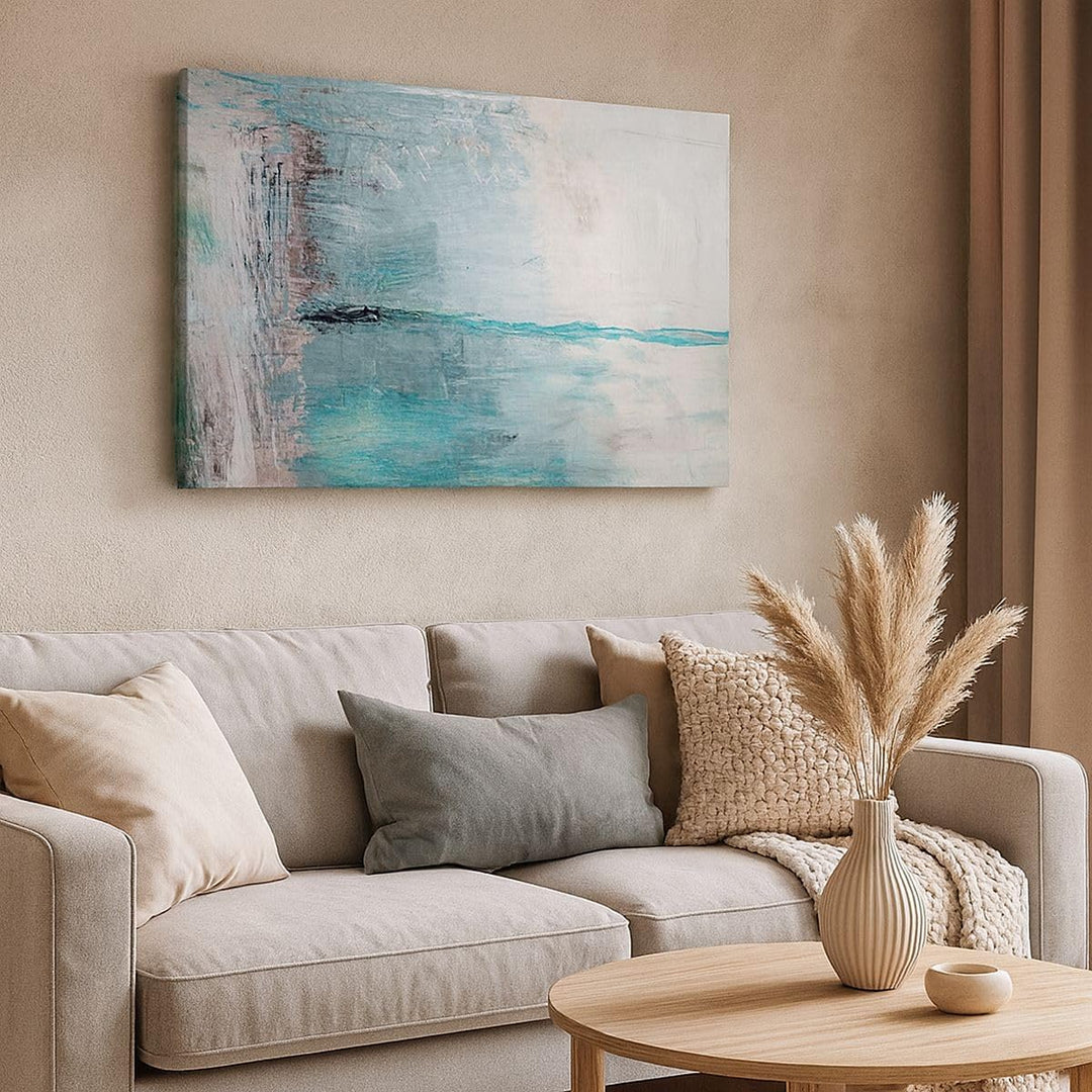 Bilder auf Leinwand 100x70cm Leinwandbild mit Rahmen Abstraktion modern Gross Wanddeko Bild Schlafzi