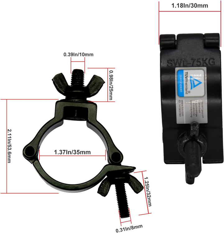 Truss Clamp-JLTPH 5 Stück Heavy Duty 32-35 mm Bühnenbeleuchtung Haken Klemme/Lautsprecher Ständer be