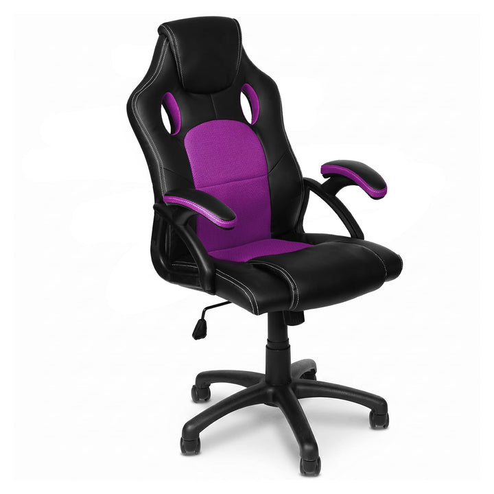 Gamer Stuhl Gaming Schreibtischstuhl Chefsessel Bürostuhl Ergonomisch, Lila, 9 Farbvarianten, gepols