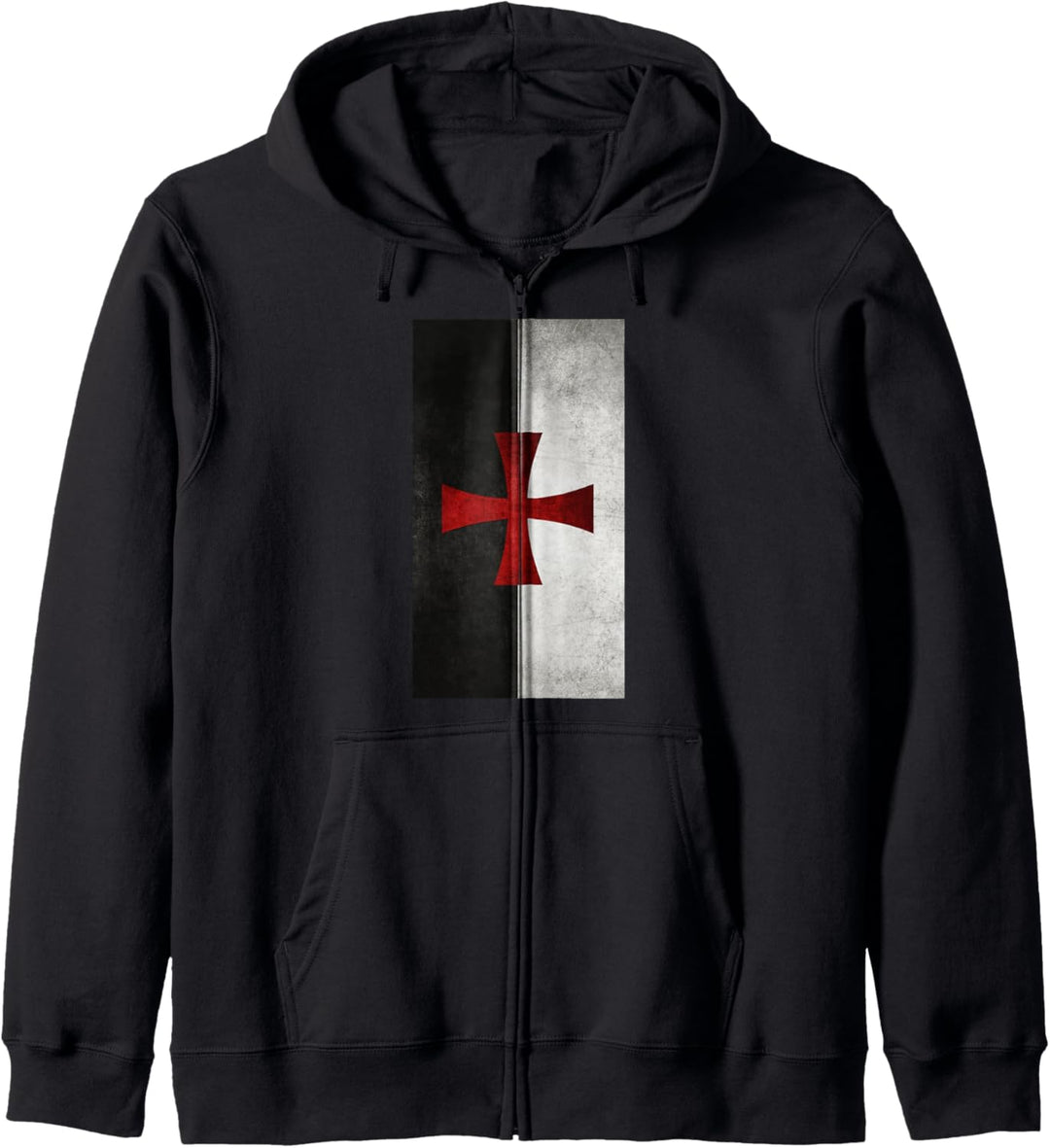 T-Shirt mit rotem Tempelkreuz und Flagge von Kreuzrittern Kapuzenjacke