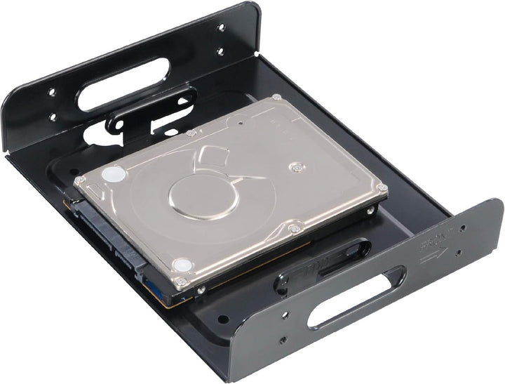 Akasa SSD & HDD Adapter passend für 3,5"l HDD oder 2,5" HDD/SSD in 5,25 Zoll PC Halterung, Festplatt