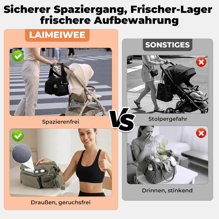 Puffy Wickeltasche 2-in-1 Kinderwagen Organizer &amp; Umhängetasche, 13L leichte Reisetasche Baby Damen,