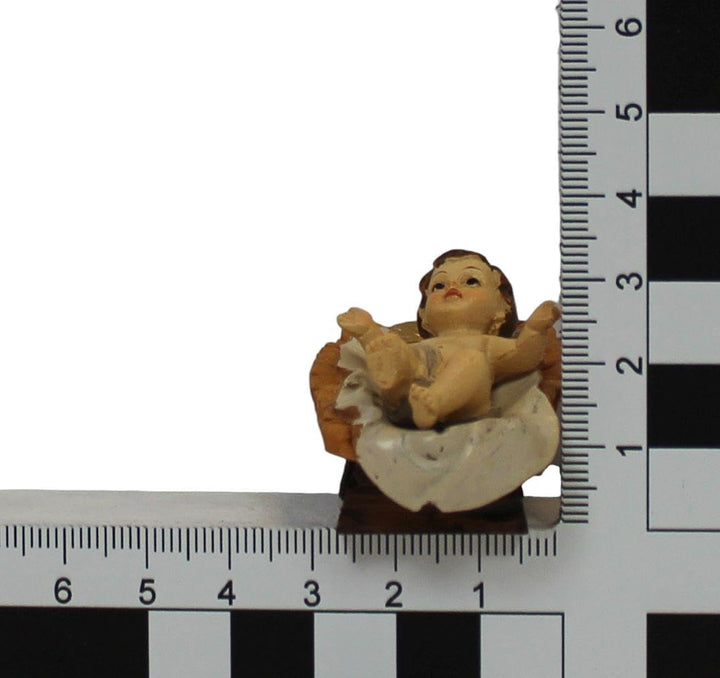 ZICOM Krippenfiguren Miniaturfiguren Jesuskind im Barren 2-teilig 4,5cm handbemalt Polyresin, Modell