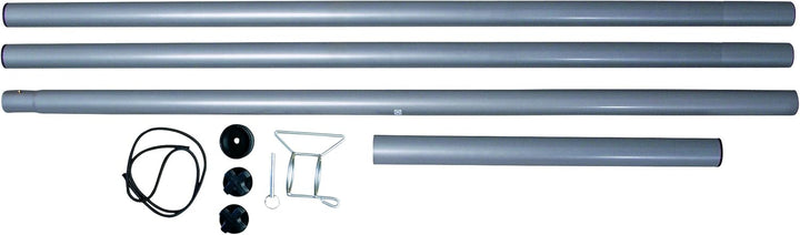 Sonnensegel Stahlmast-Set 2,5m hoch, 5tlg. Mast Segel Silber Mast-Set (4-teilig), Silber Mast-Set (4