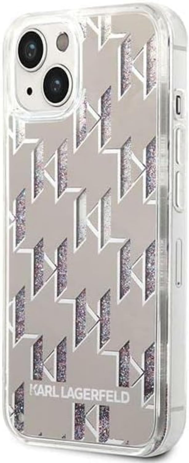 KARL LAGERFELD KLHCP14SLMNMS hülle für iPhone 14 6,1" hardcase Silber/Silver Liquid Glitter Monogram