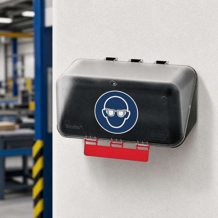 neoLab - Mini Aufbewahrungsbox für Schutzbrillen - Transparente Schutzbrillenbox aus ABS-Kunststoff