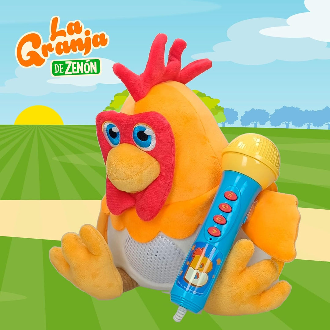 Hahn Bartolito mit Mikrofon Die Farm von Zenon (Reig4935)
