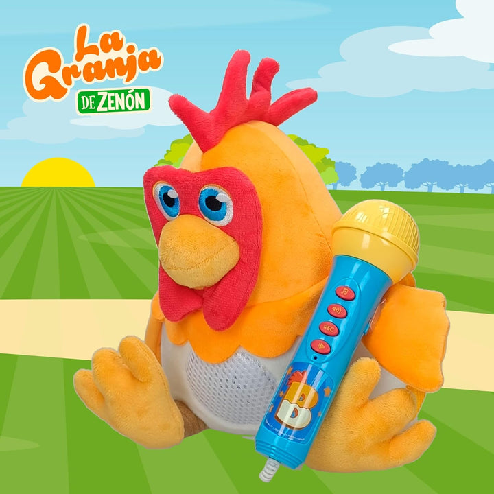 Hahn Bartolito mit Mikrofon Die Farm von Zenon (Reig4935)