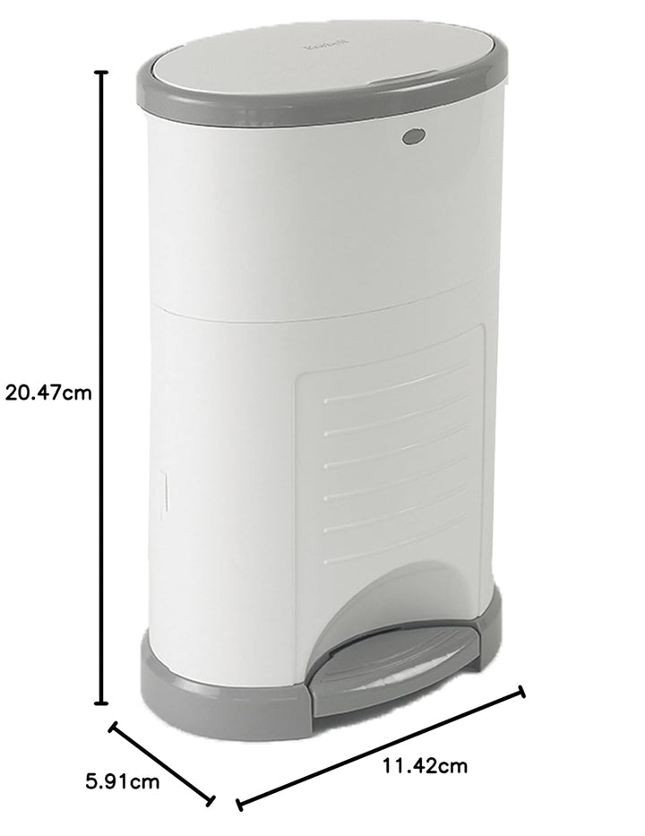 KORBELL - STANDARD - Windelabfallbehälter - 16 L - Weiss - Ökonomisch - Ökologisch - Pedal - Fassung