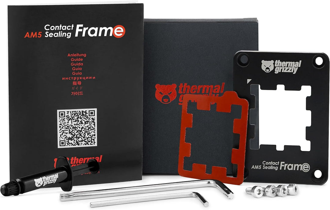 Thermal Grizzly AM5 Contact Sealing Frame - Kombination aus Contact Frame & CPU Guard - Optimiert di