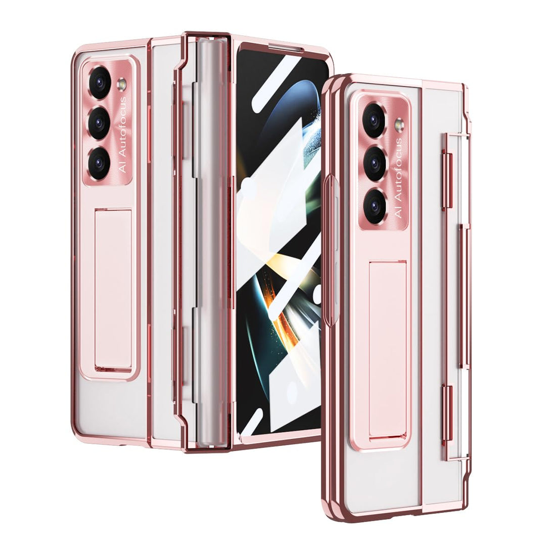 NINKI Kompatible Luxus Scharnierschutz für Samsung Z Fold 3 Hülle mit S Pen und Halter,5 in 1 Displa