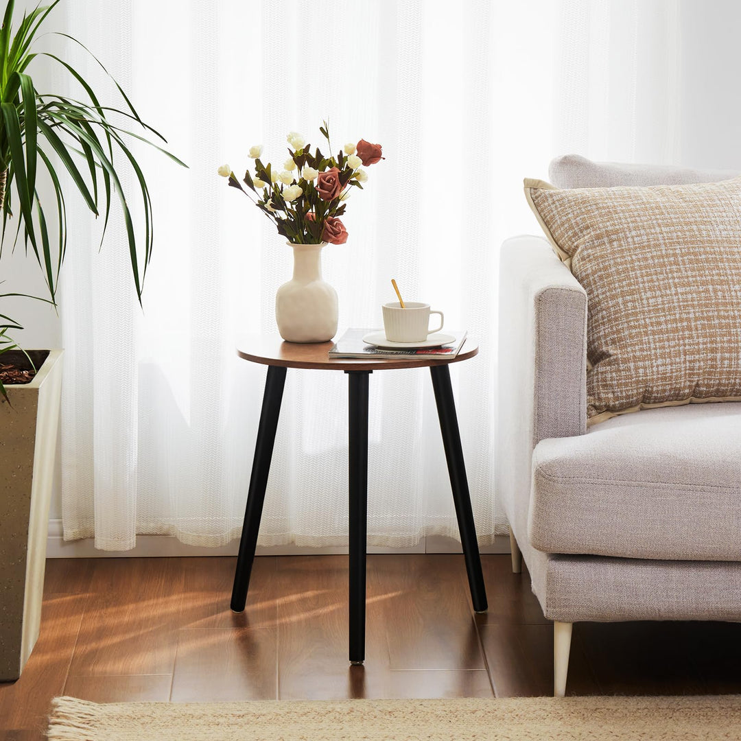 APICIZON Beistelltisch Rund Holz Couchtisch klein Wohnzimmer Schlafzimmer Tisch Beistelltische,mit B