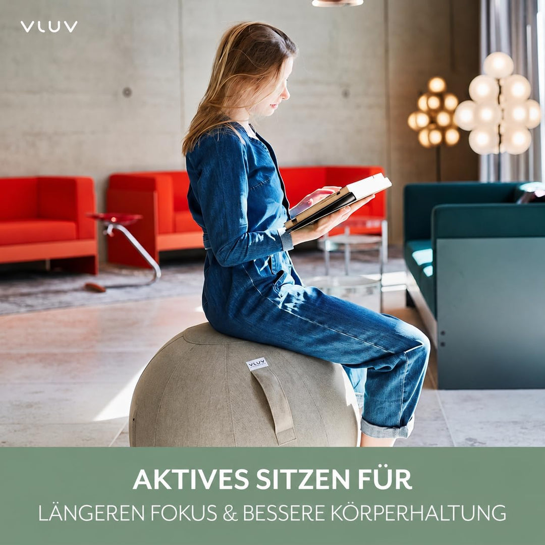 VLUV LEIV Stoff-Sitzball 60cm - 65cm Stone, 60cm - 65cm Stone