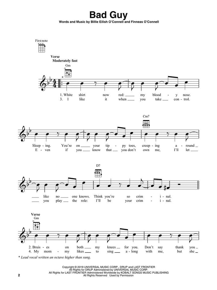 Billie Eilish for Ukulele: 17 Songs to Strum & Sing, Taschenbuch
