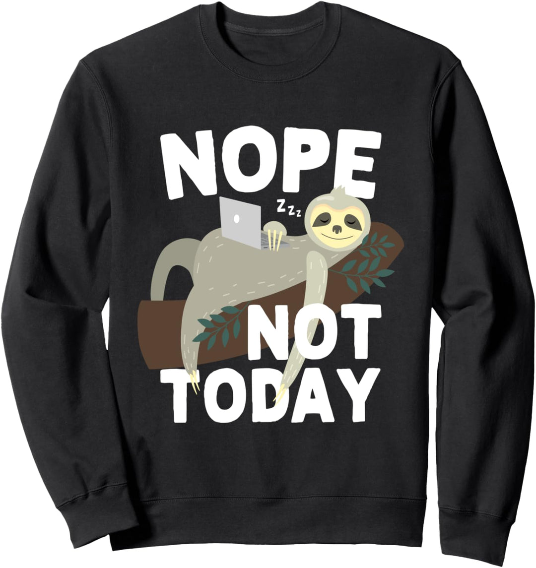 Nope Not Today Wie Wäre Es Mit Nein Faulenzer Meme Faultier Sweatshirt