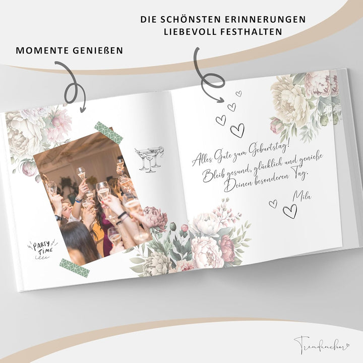 18. Geburtstag Gästebuch mit Weinetiketten – Erinnerungsbuch Vintage Look Geschenk für Familie &amp; Fre