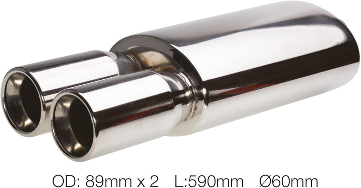 Simoni Racing ESR109 Exhaust Muffler Oval, Inox