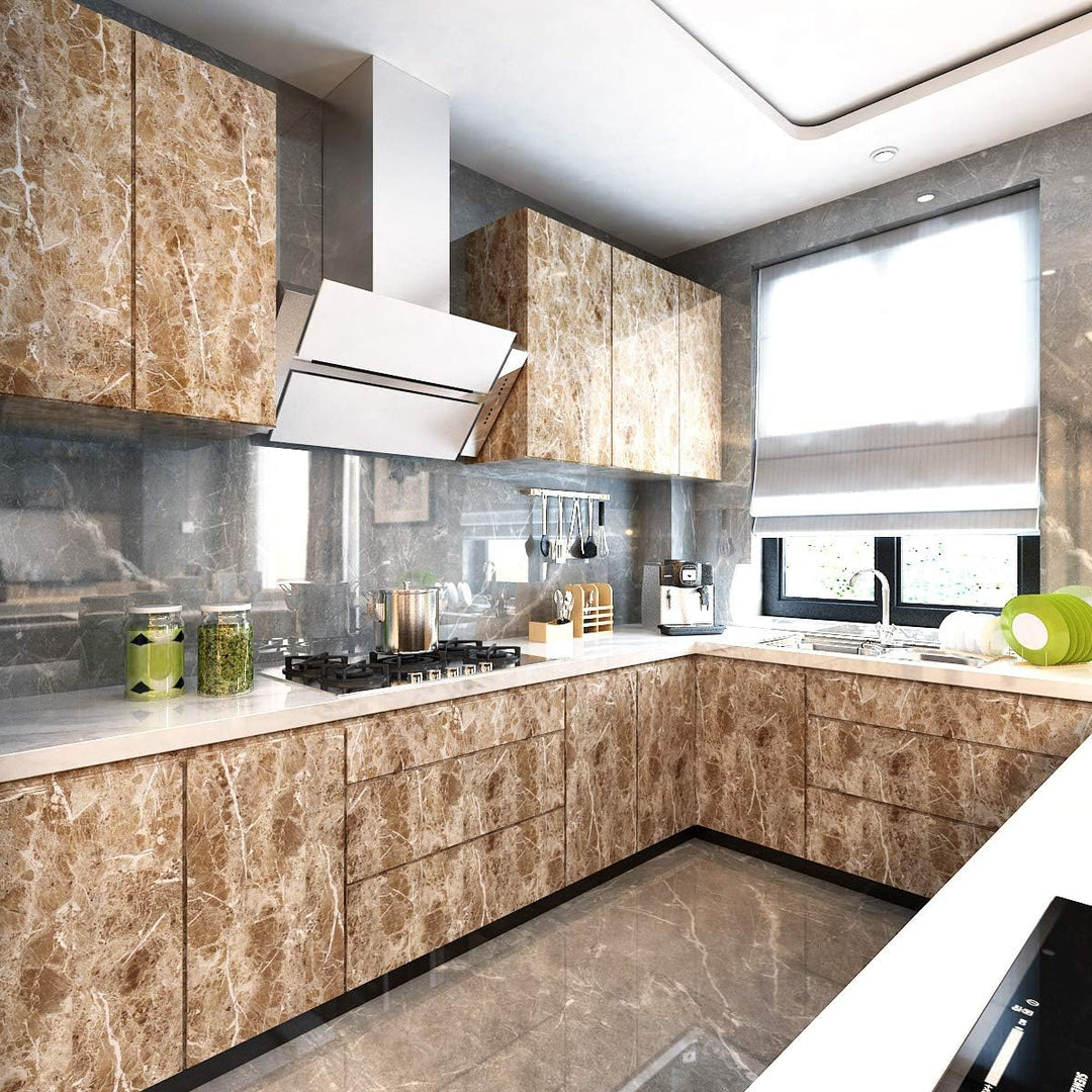 Livelynine 5M X 60 CM Breit Klebefolie Marmor Folie Für Möbel Tisch Küche Arbeitsplatte Fensterbank