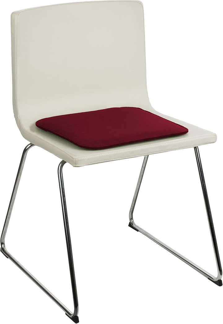 Sitzkissen Filz Eckig 4er Set 35x35x2 cm Stuhlkissen Sitzpolster Auflagen Bordeaux, 4 St&#xFC;ck (1e