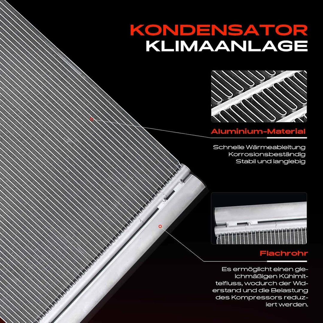 Frankberg Kondensator Klimaanlage mit Halter & Trockner Kompatibel mit 1er E81 116 118 120 130 2006-