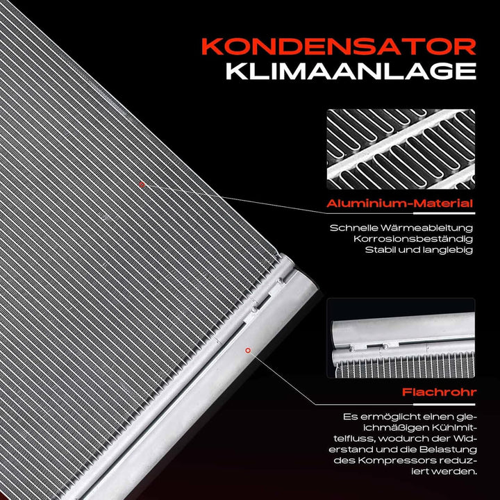Frankberg Kondensator Klimaanlage mit Halter & Trockner Kompatibel mit 1er E81 116 118 120 130 2006-