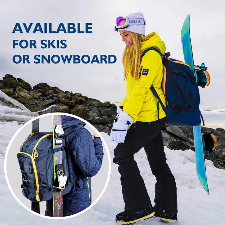 Unigear Skischuhtasche mit Helmfach und Rucksackgurten, Skirucksack Skischuhrucksack mit Helmtasche,