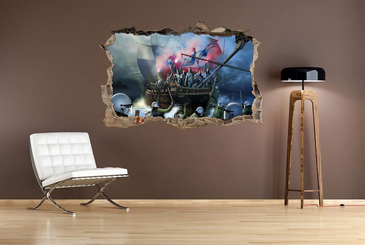 Ultras Rostock Schiff, 3D Wandsticker Format: 92x62cm, Wanddekoration, 92x62
