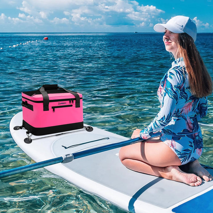Paddle Board Cooler Wasserdicht, Super Capacity SUP Paddleboard Deck Cooler mit Schultergurt & 6 ela