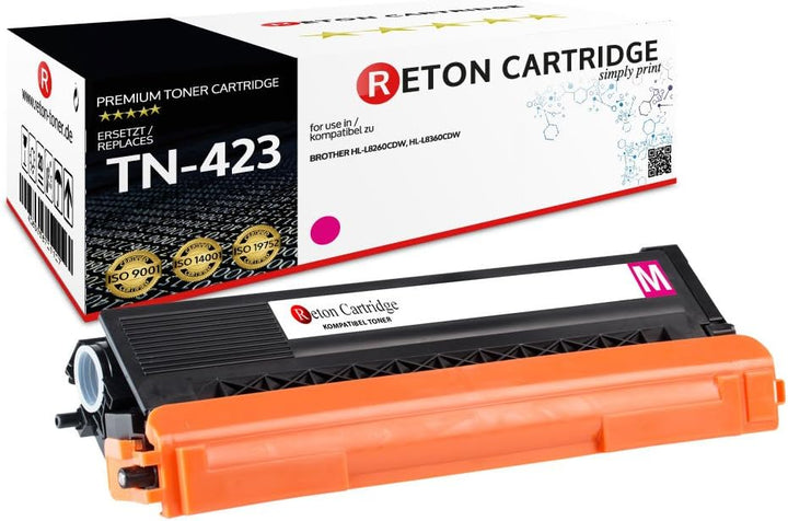 4 Original Reton Toner | 40% höhere Druckleistung | kompatibel zu TN-423 TN-421 für Brother DCP-L841
