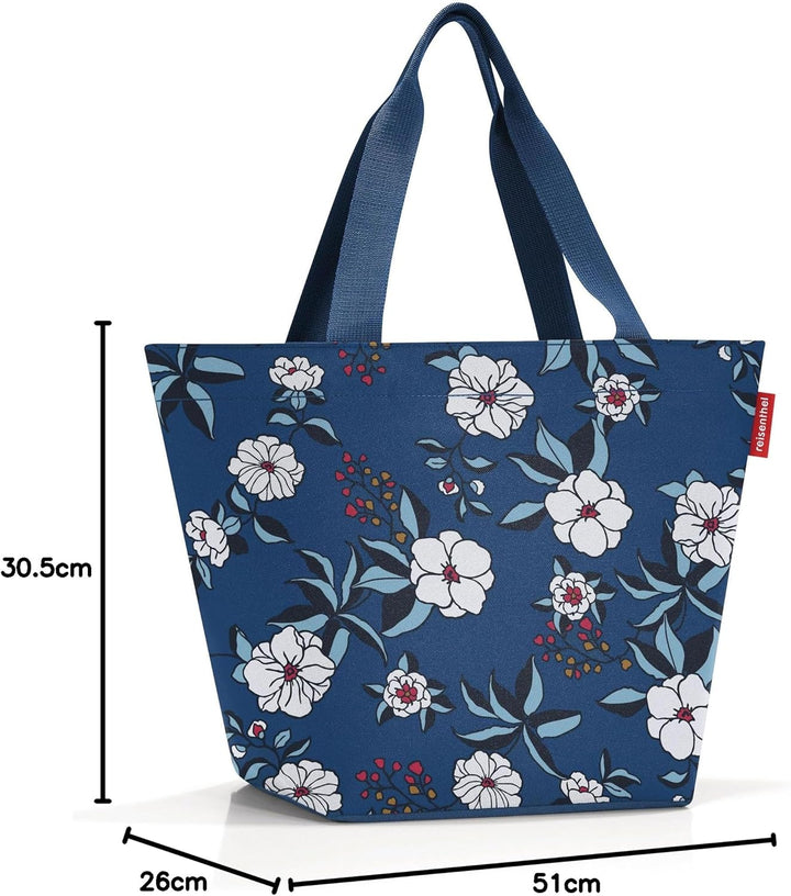 reisenthel shopper M garden blue Geräumige Shopping Bag und edle Handtasche in einem Aus wasserabwei