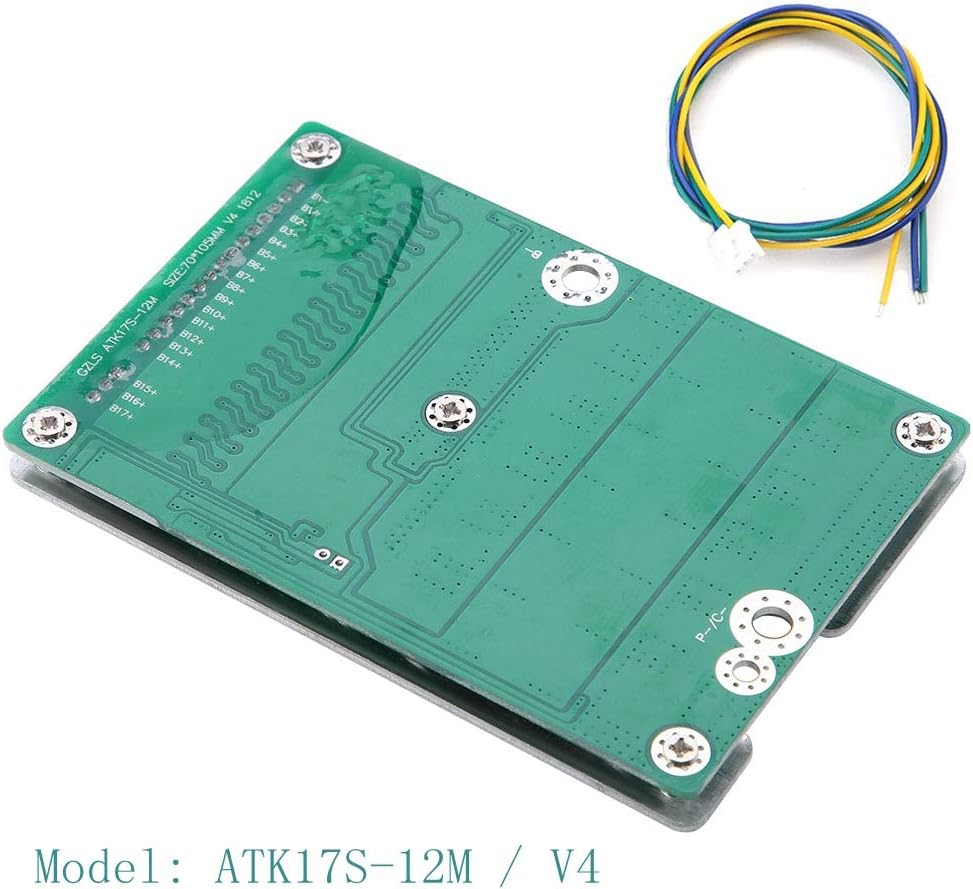 Lithium-Batterie-Schutzplatine, 17s 60V 50A BMS Li-Ionen-Batterie-Ladeschutzplatine mit Balance-Funk