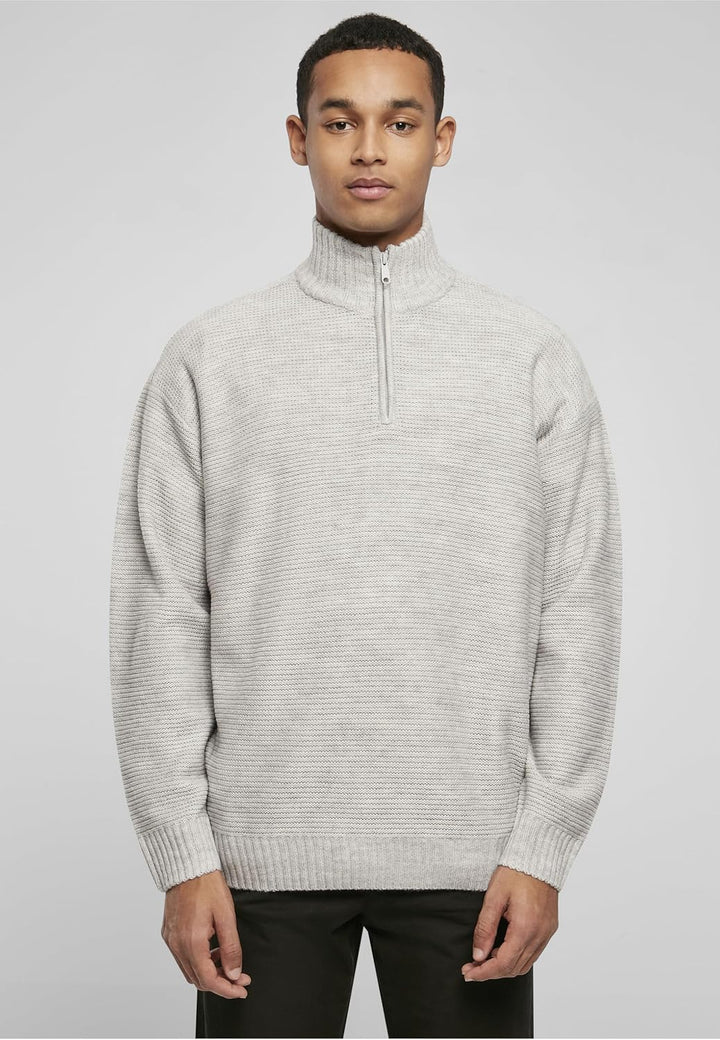 Urban Classics Knit Troyer, modischer Männer Strickpullover in Oversize Passform, erhältlich in zwei