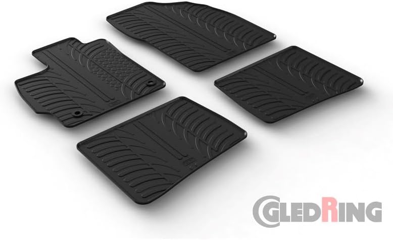 Gledring Satz Gummimatten kompatibel mit Toyota Prius III 2012-2016 (T Profil 4-teilig + Montage-cli