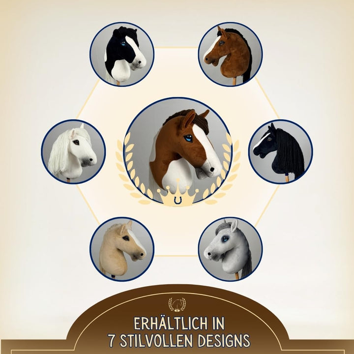 Hobby Horse Pferd -A3- Premium Steckenpferd mit Zubehör für Hobby Horsing: Pferde Spielzeug Set mit