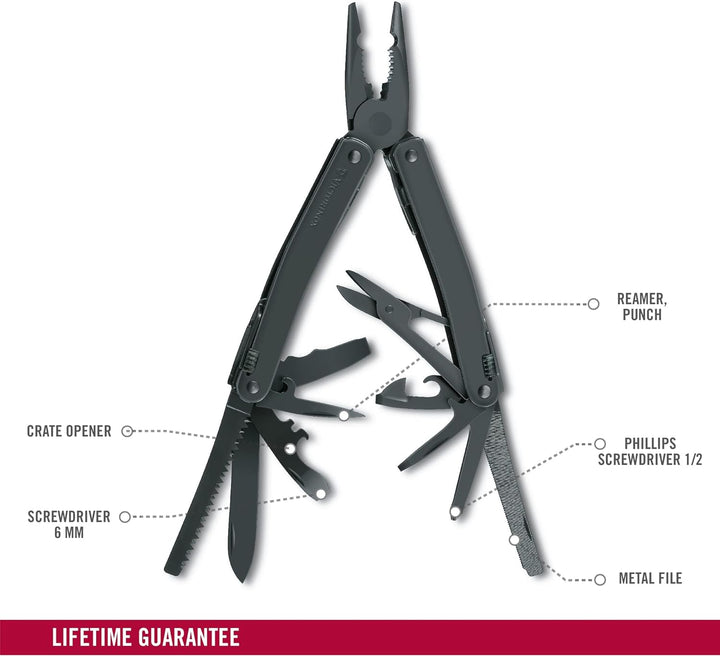 Victorinox Multitool-Werkzeug Swiss Tool Spirit XBS, Taschenmesser, 27 Funktionen, Kombi-Spitzzange,