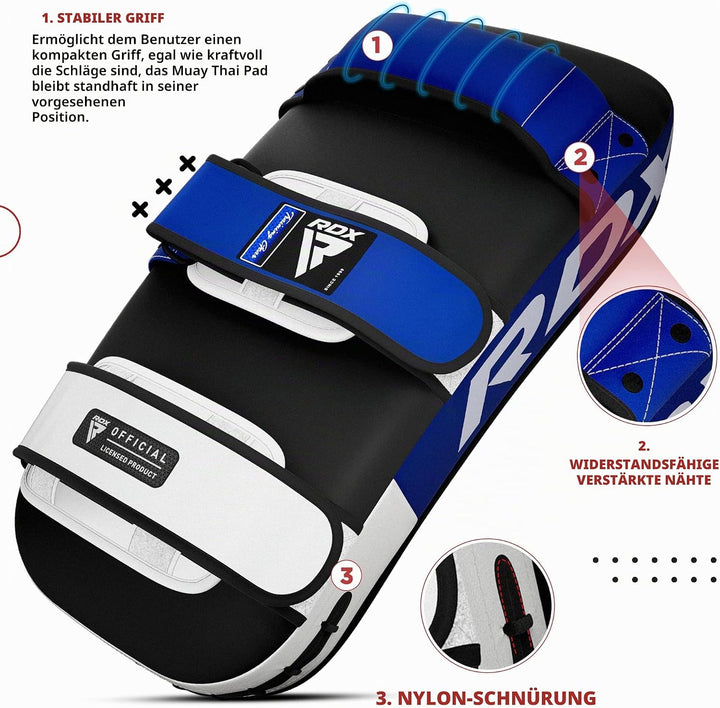 RDX Schlagpolster zum Kampfsport, Curved Trittschlagpolster Kickboxen, Muay Thai Training, Maya Hide