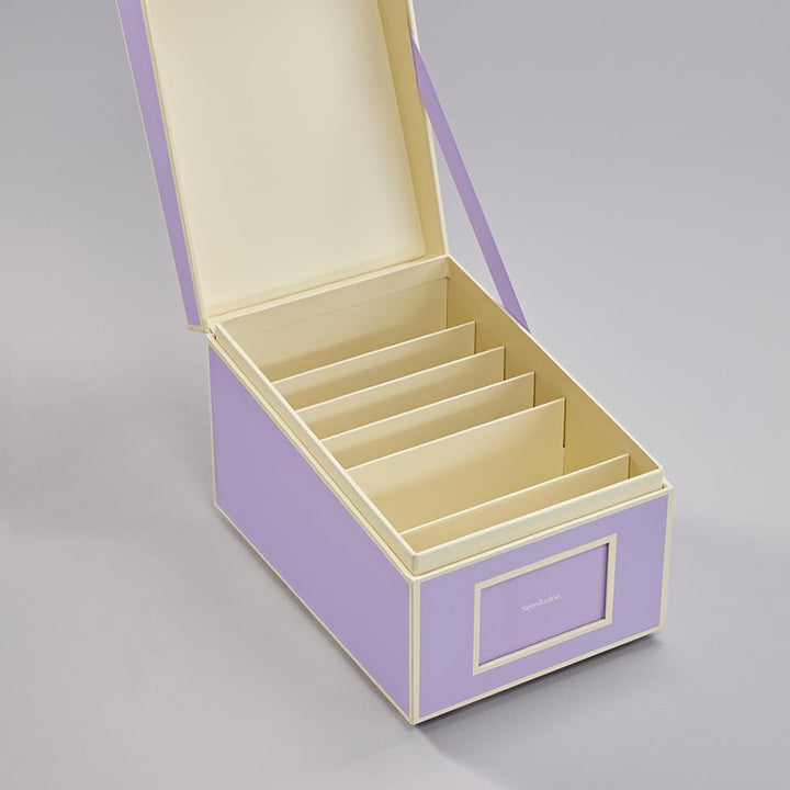 Semikolon 370082 CD- und Fotobox - 17,7 x 15,7 x 25,6 cm - für 10 x 15 cm Fotos - Cover lilac silk l