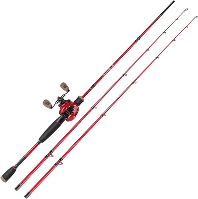 Sougayilang Baitcasting Combo, 2 Abschnitte M/MH Lightweight Baitcasting Rod und 8.0:1 Baitcaster Re