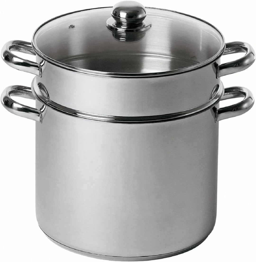 Baumalu 342639 Couscous-Topf 9 l, 24 cm, Stahl, Silber Diamètre : 24 cm, Diamètre : 24 cm