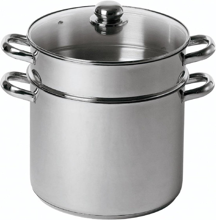 Baumalu 342639 Couscous-Topf 9 l, 24 cm, Stahl, Silber Diamètre : 24 cm, Diamètre : 24 cm