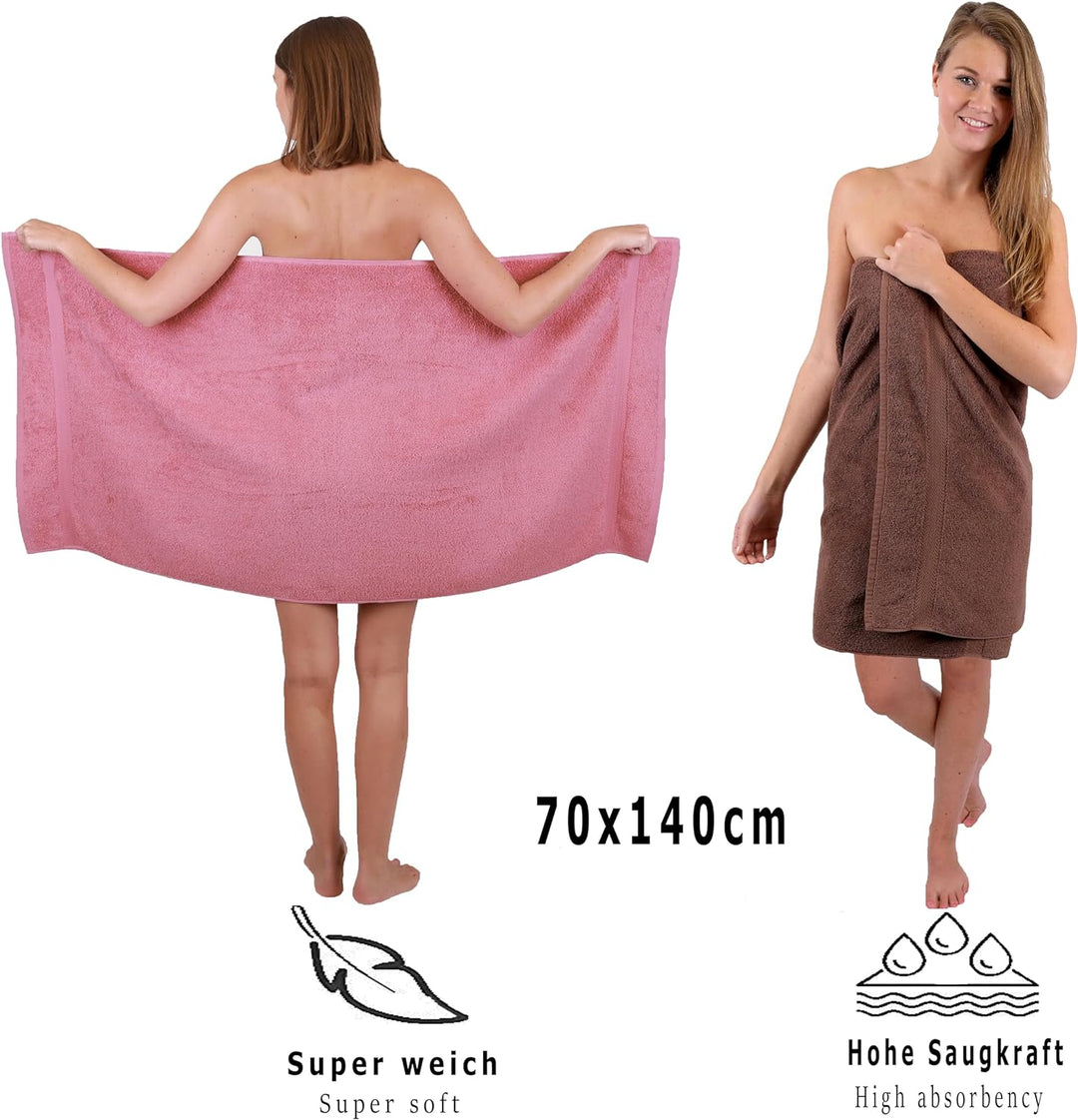 Betz 10-TLG. Handtuch-Set Classic 100% Baumwolle 2 Duschtücher 4 Handtücher 2 Gästetücher 2 Seiftüch
