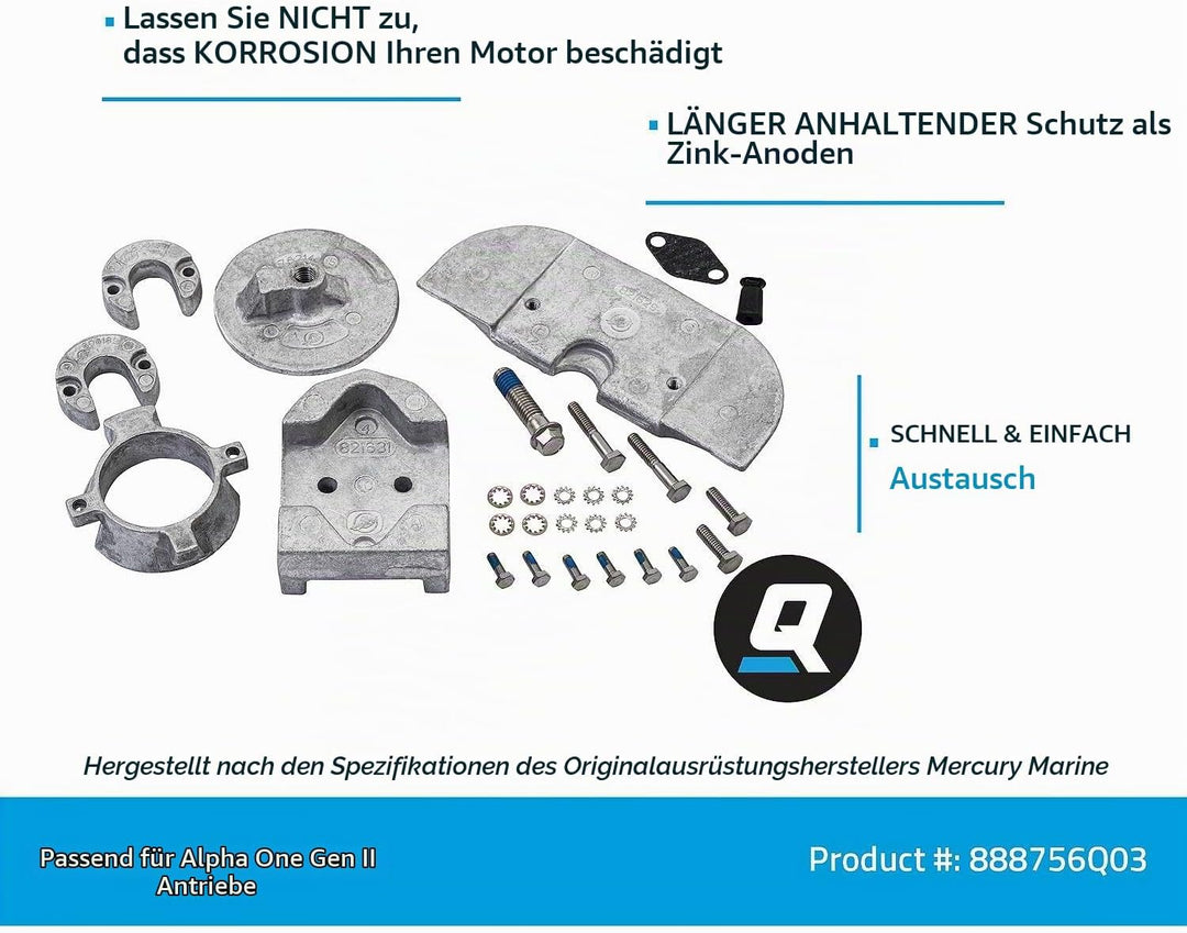 888756Q03 Aluminium-Anoden-Kit – Alpha One Gen II Antriebe