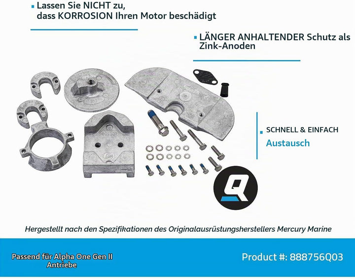 888756Q03 Aluminium-Anoden-Kit – Alpha One Gen II Antriebe
