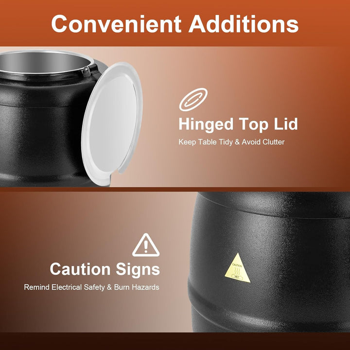 Suppentopf, elektrisch, 10 l, elektrischer Suppentopf, Suppenkessel, Behälter innen, Edelstahl, für