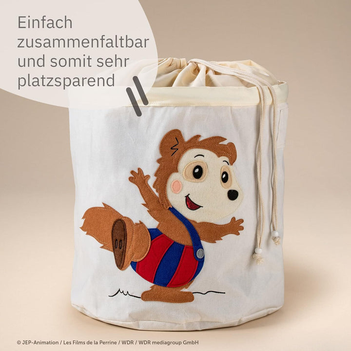 meets "Bobo Siebenschläfer" Wäschekorb zusammenfaltbar für Kinder – Box mit verschliessbarem Kordelz