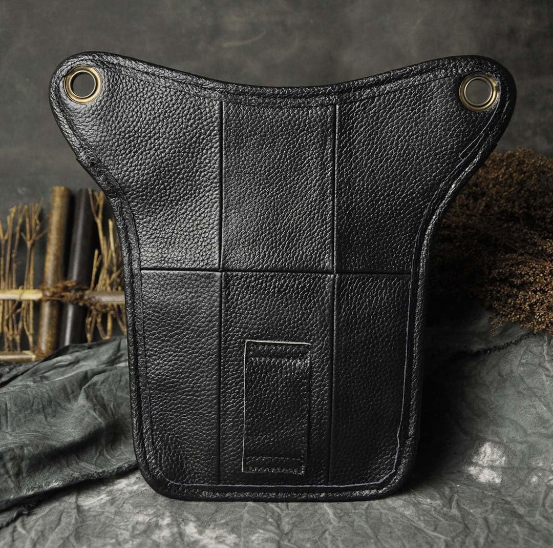 Le'aokuu Herren Echtes Leder Rucksäcke Beinbeutel Beintasche Hüfttasche Hip Bum Weist Pack Outdoor M