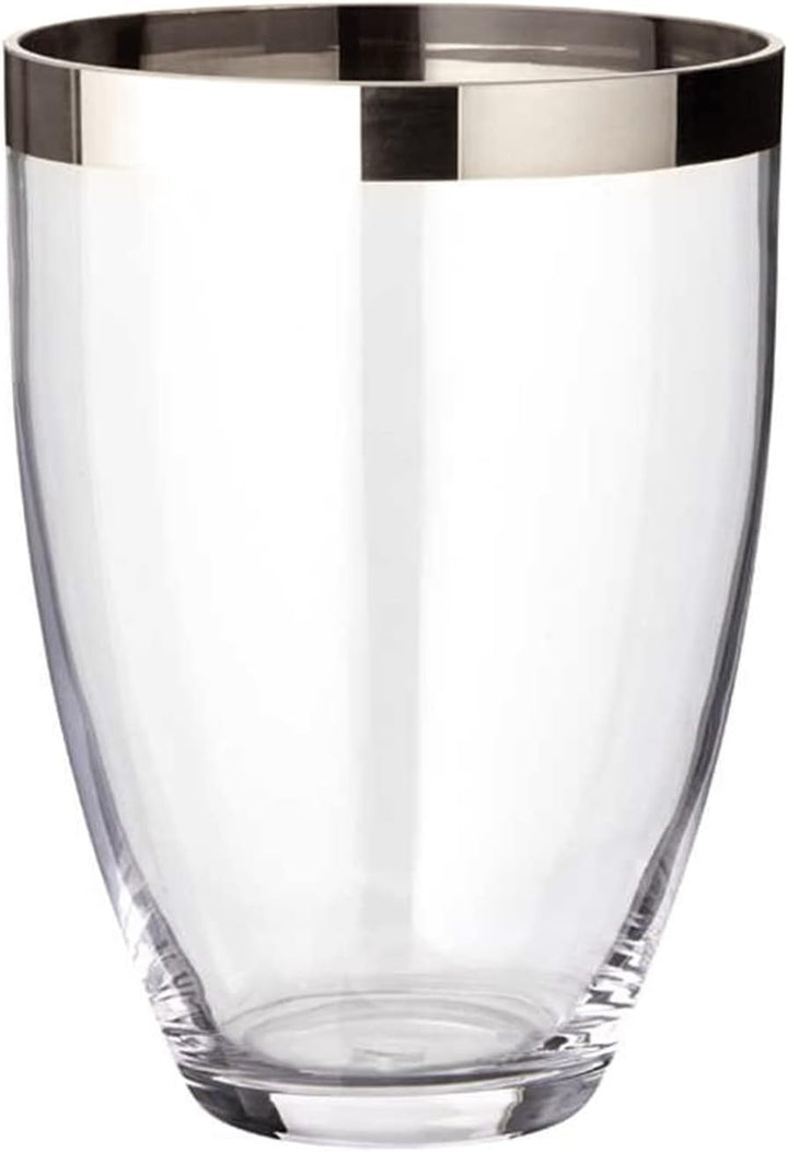 EDZARD Vase Charlotte (Ø 19 cm, Höhe 24 cm) aus mundgeblasenem Kristallglas - Blumenvase, Glasvase r