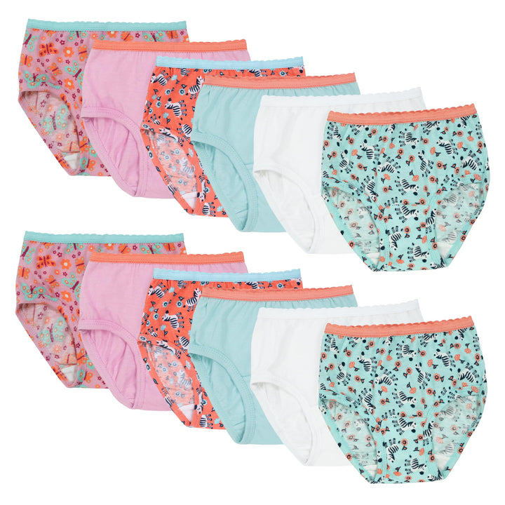 Fruit of the Loom Toddler Girls' Brief (Pack of 12), Assorted, 4T/5T